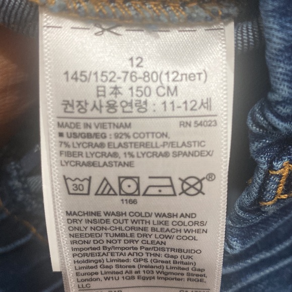 Gap Denim Stretch Jegging Girls 12, indigo blue, new with tags, never worn - Picture 7 of 7